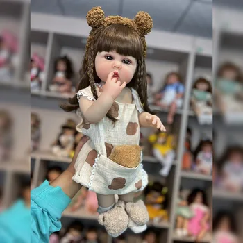 22 İnç 55 CM Silikon Vücut stres oyuncakları Yeniden Doğmuş Ayı Takım Elbise Bebek Bebek Yenidoğan Bebek Bebek Çocuklar İçin doğum günü hediyesi Oyuncak