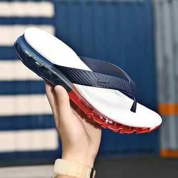 Erkekler Plaj rahat ayakkabılar 2023 Yaz Yüksek Kaliteli Tam Palmiye hava yastığı Terlik Tasarımcı Sandalet Lüks Erkek Platformu Flip Flop