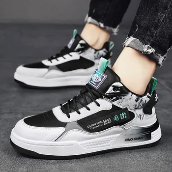 CYYTL erkek ayakkabısı Deri Rahat Yüksek Üst Erkek Sneakers Platformu Açık Yürüyüş Moda Lüks Tasarımcı Yürüyüş Tenis Düz Sonbahar