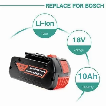 2 ADET 18V10000mAh Şarj Edilebilir Bosch 18V Pil için Backup10. 0A Taşınabilir Yedek BAT609 Gösterge Işığı + 3A pil şarj cihazı
